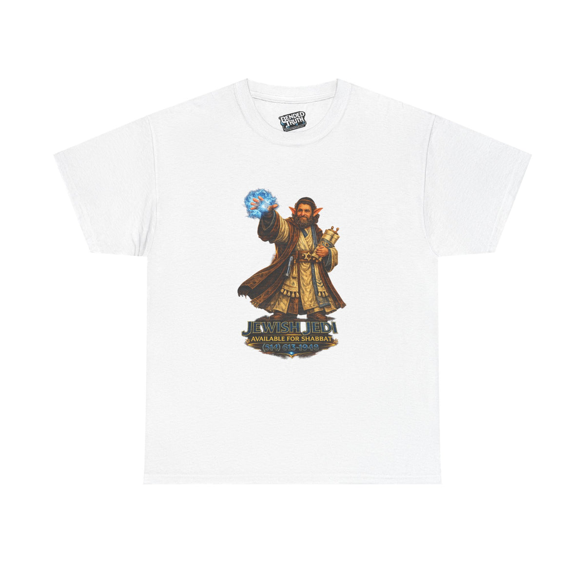 Jewish Jedi Shabbat humor graphic t-shirt front design