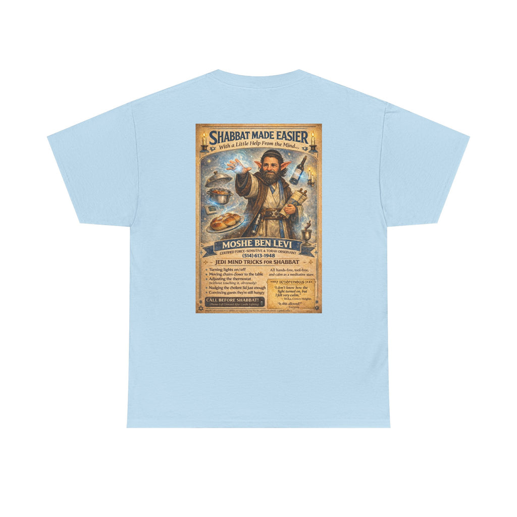 Jewish Jedi Shabbat humor graphic t-shirt front design
