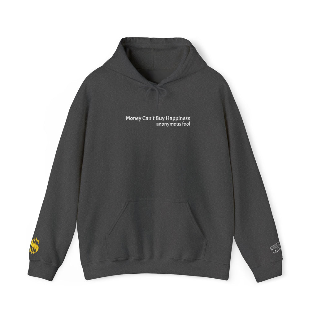 Money Can’t Buy Happiness thought provoking graphic embroidered design