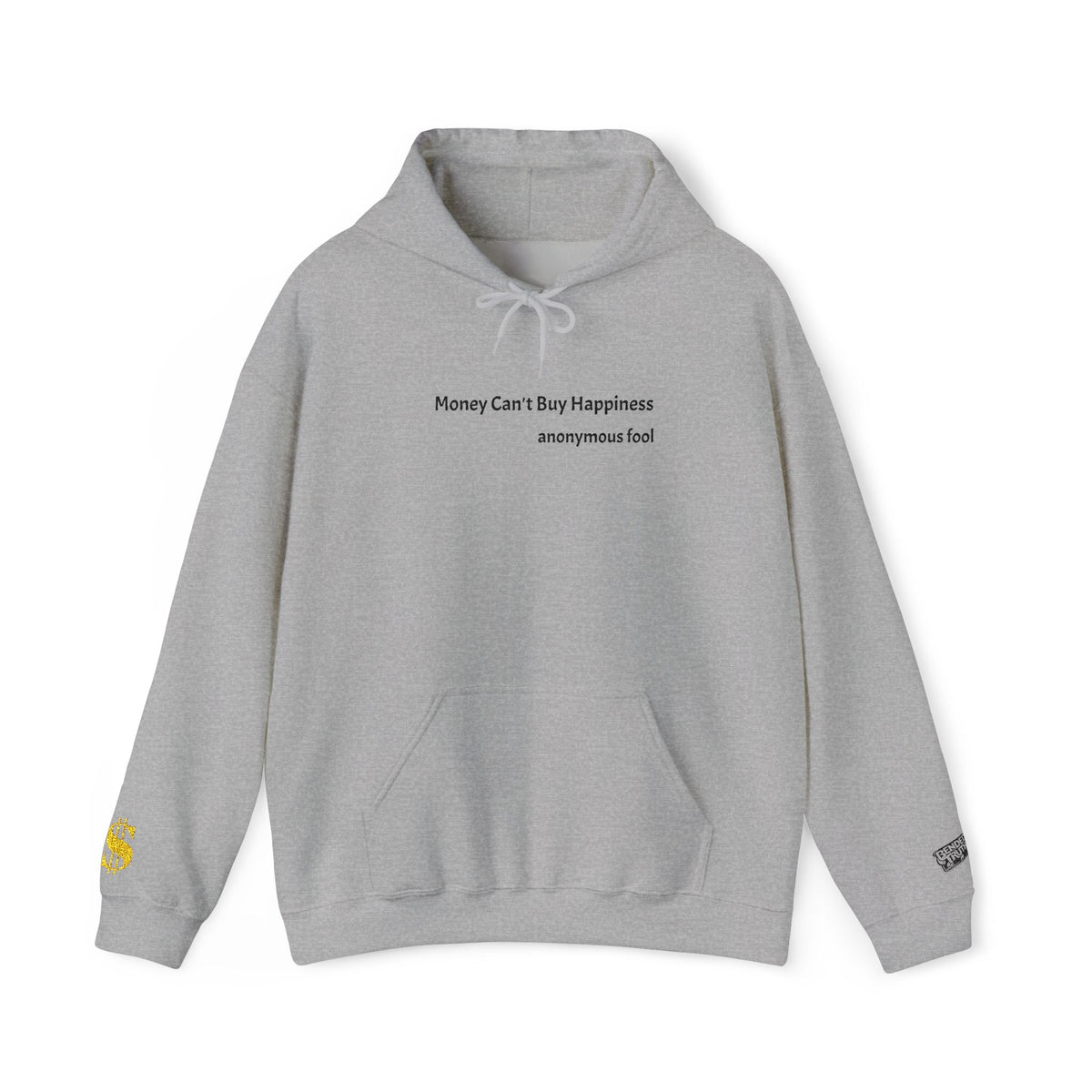 Money Can’t Buy Happiness thought provoking graphic embroidered design