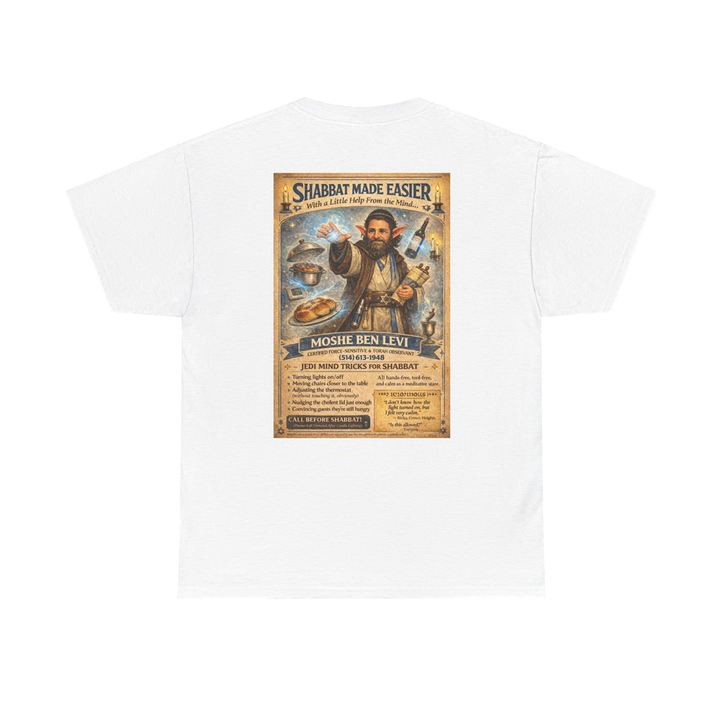 Jewish Jedi Shabbat humor graphic t-shirt front design