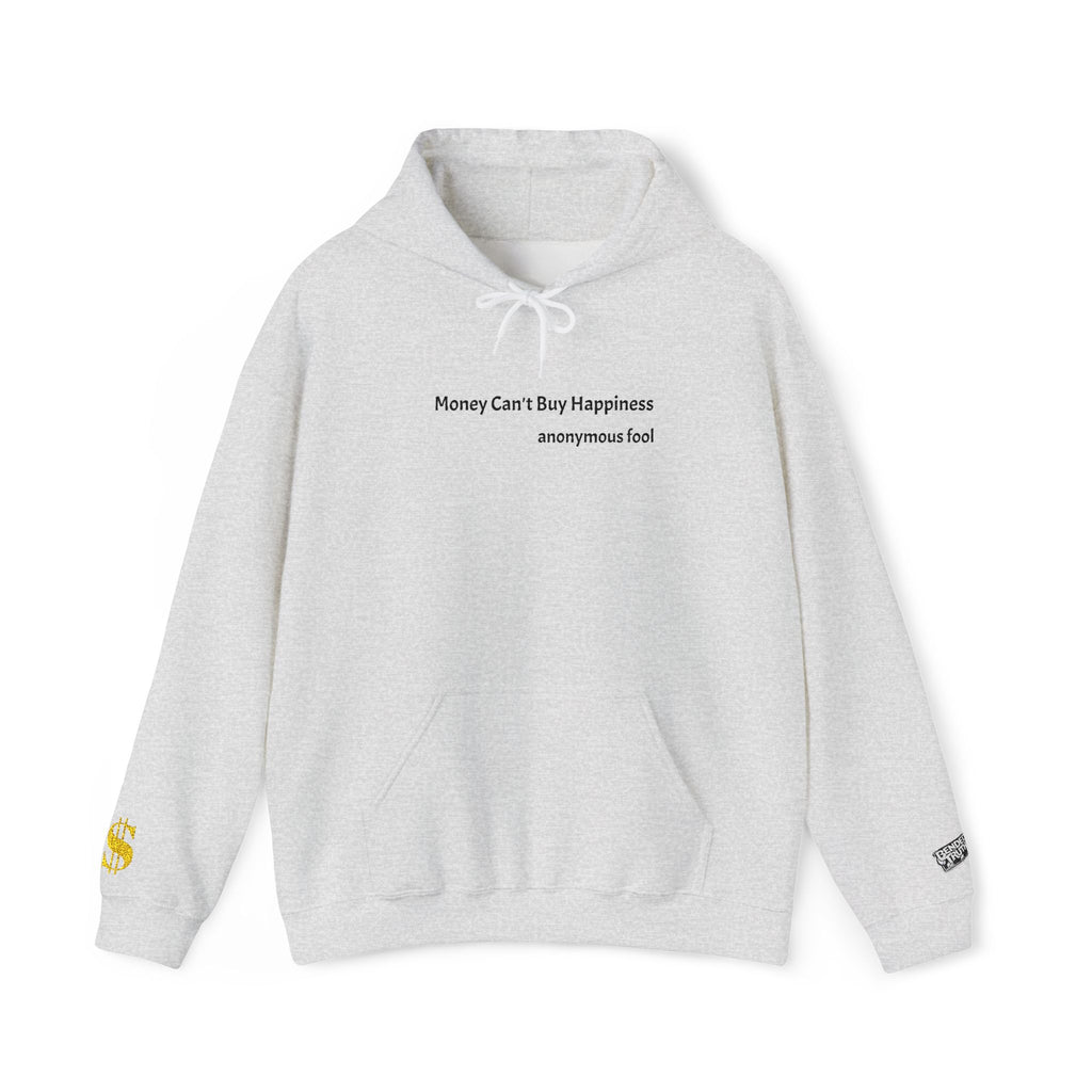 Money Can’t Buy Happiness thought provoking graphic embroidered design