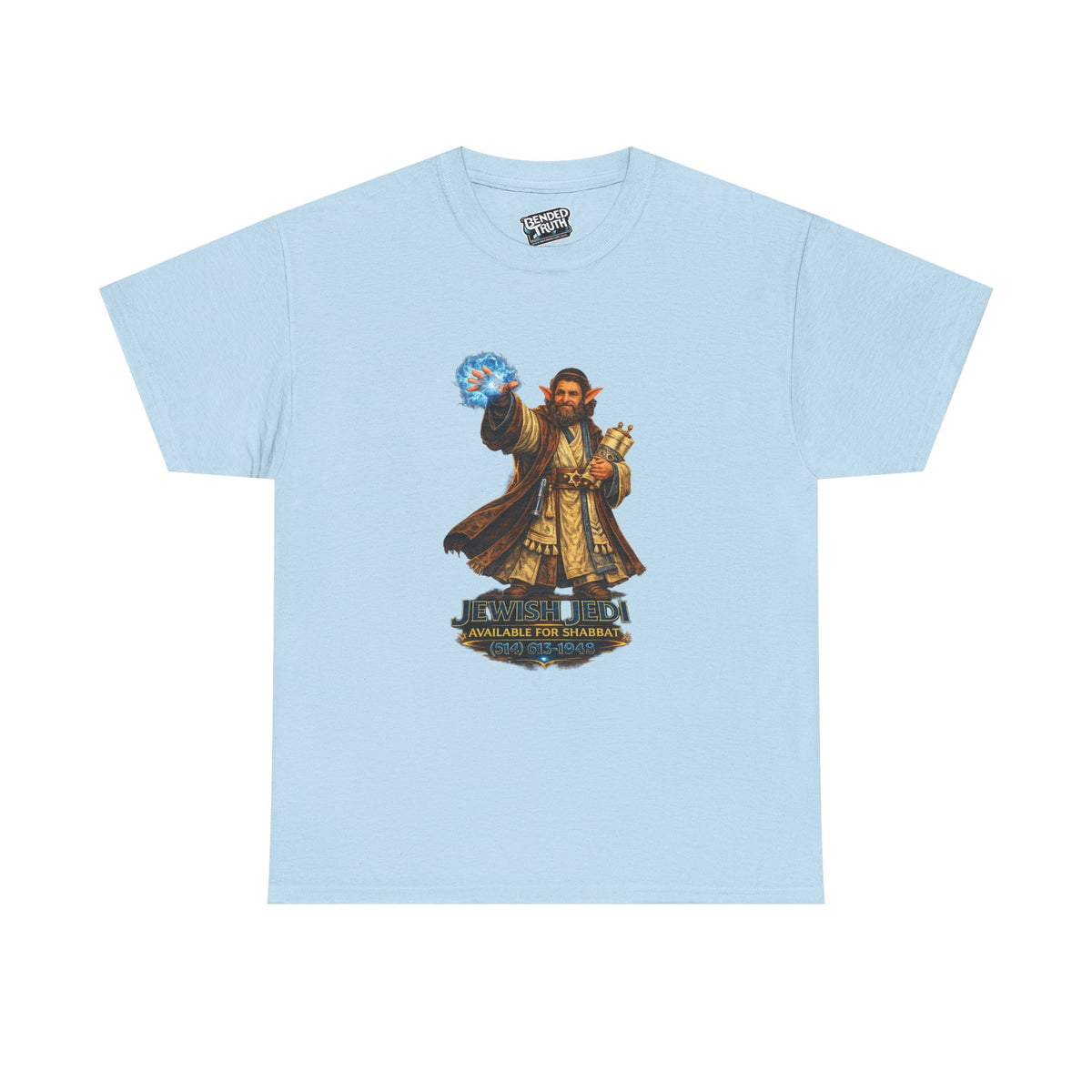 Jewish Jedi Shabbat humor graphic t-shirt front design