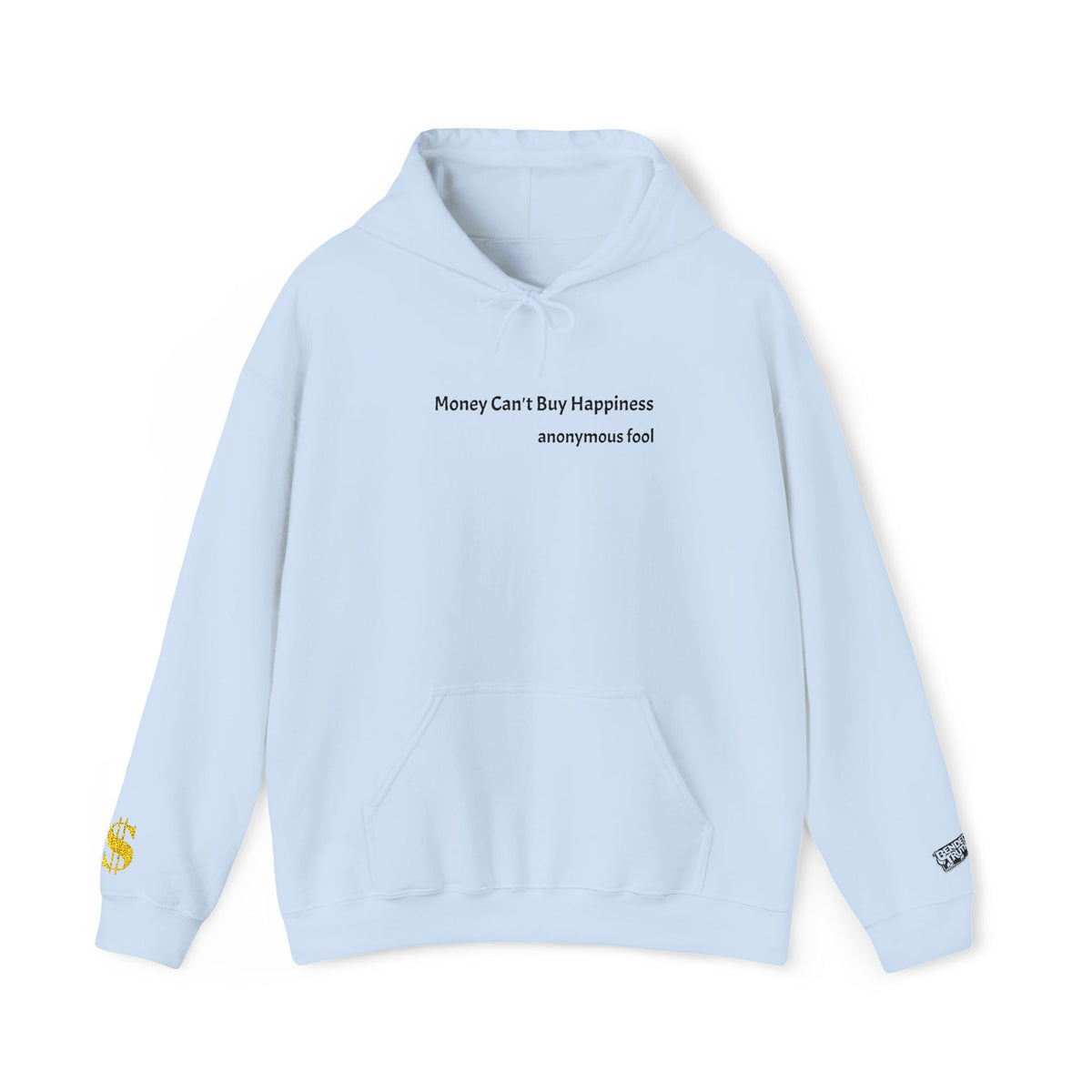 Money Can’t Buy Happiness thought provoking graphic embroidered design