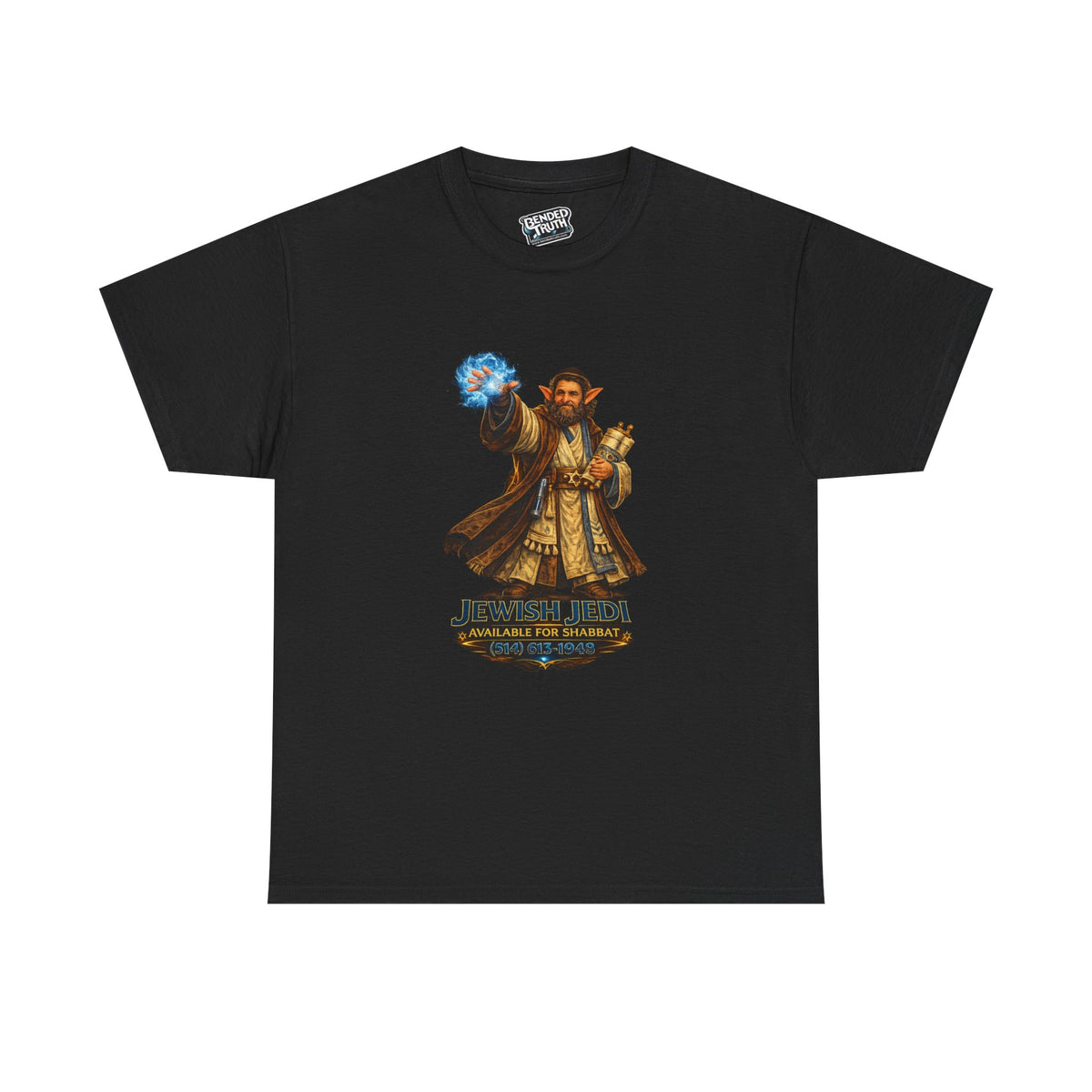 Jewish Jedi Shabbat humor graphic t-shirt front design