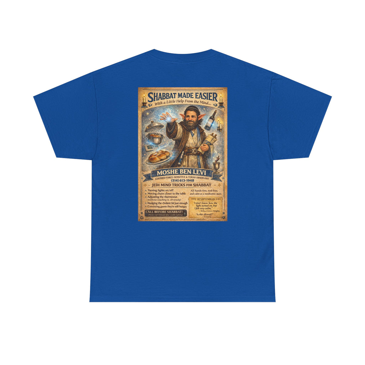 Jewish Jedi Shabbat humor graphic t-shirt front design